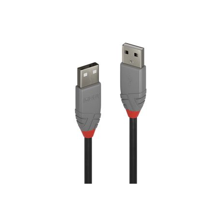 Lindy Anthra Line - USB cable - USB (M) to USB (M) - USB 2.0 - 3 m - round - black - 0