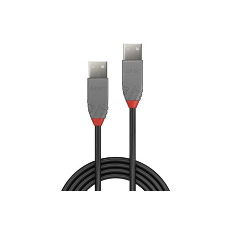 Lindy Anthra Line - USB cable - USB (M) to USB (M) - USB 2.0 - 3 m - round - black - 1