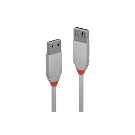 Lindy Anthra Line - USB cable - USB (M) to USB (M) - USB 2.0 - 5 m - round - grey - 0