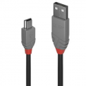 Lindy Anthra Line - USB cable - USB (M) to mini-USB Type B (M) - USB 2.0 - 20 cm - round - black