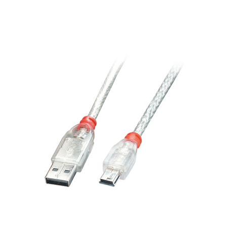 Lindy - USB cable - USB (M) to mini-USB Type B (M) - USB 2.0 - 2 m - molded - transparent - 0