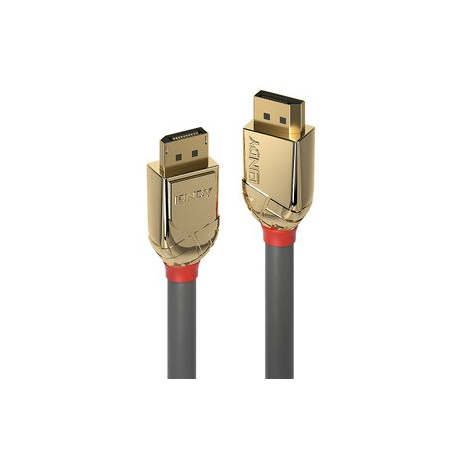 Lindy Gold - DisplayPort cable - DisplayPort (M) to DisplayPort (M) - DisplayPort 1.2 - 10 m - 4K support - grey - 0