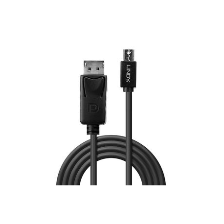 Lindy - DisplayPort cable - DisplayPort (M) to Mini DisplayPort (M) - 3 m - latched - black - 1