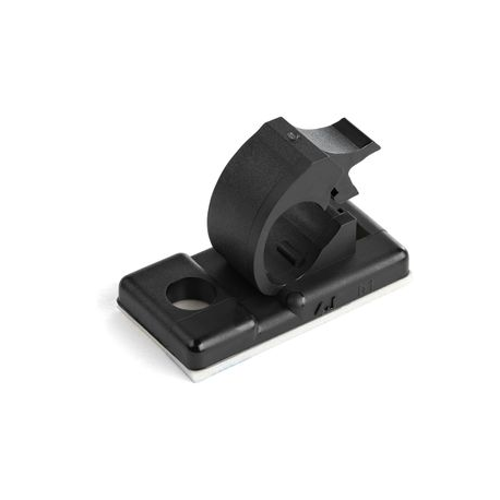 StarTech.com 100 Adhesive Cable Management Clips Black, Network / Ethernet / Office Desk / Computer Cord Organizer, Sticky Cable / Wire Holders, Nylon Self Adhesive Clamp UL / 94V-2 Fire Rated - Nylon 66 Plastic - TAA (CBMCC1) - Cable clips - black - TAA Compliant (pack of 100) - 0