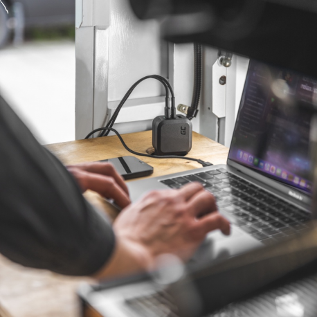 Green Cell - Power adapter - PowerGaN - 65 Watt - 3.25 A - GC Ultra Charge, PD 3.0, Programmable Power Supply (PPS) - 3 output connectors (USB, 2 x USB-C) - black - 2