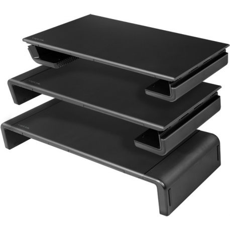 LogiLink Ergonomic riser - Stand - for LCD display / notebook / tablet - plastic, metal - black - desktop - 1