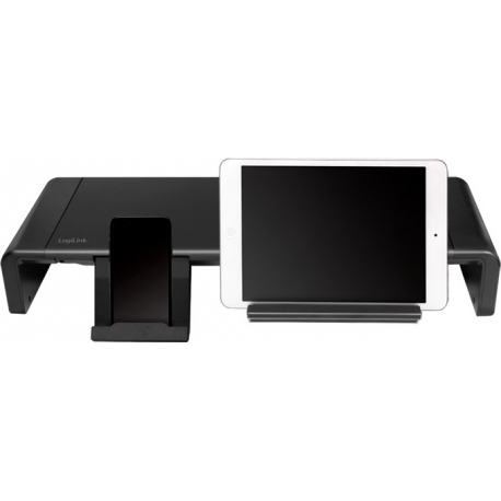 LogiLink Ergonomic riser - Stand - for LCD display / notebook / tablet - plastic, metal - black - desktop - 2