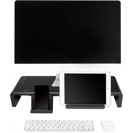 LogiLink Ergonomic riser - Stand - for LCD display / notebook / tablet - plastic, metal - black - desktop - 3