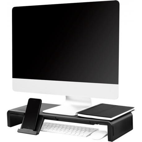 LogiLink Ergonomic riser - Stand - for LCD display / notebook / tablet - plastic, metal - black - desktop - 5