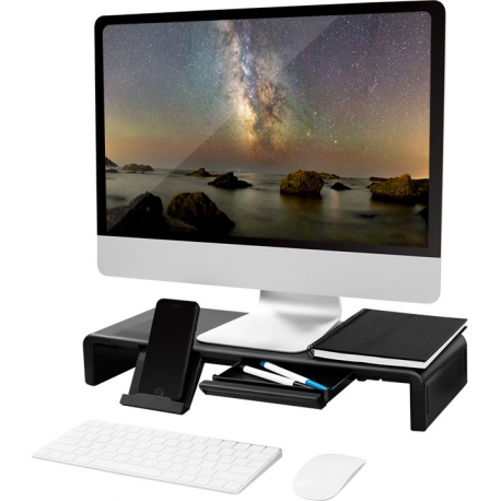 LogiLink Ergonomic riser - Stand - for LCD display / notebook / tablet - plastic, metal - black - desktop - 6