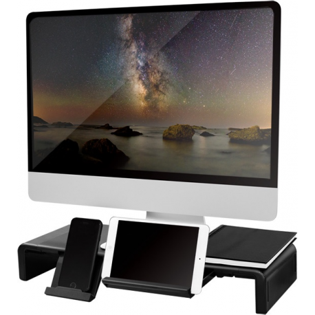 LogiLink Ergonomic riser - Stand - for LCD display / notebook / tablet - plastic, metal - black - desktop - 7