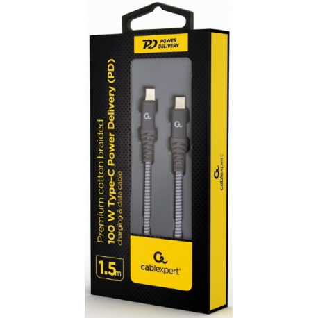 Cablexpert - USB cable - USB-C (M) to USB-C (M) - USB 2.0 - 1.5 m - USB Power Delivery (100W) - 2