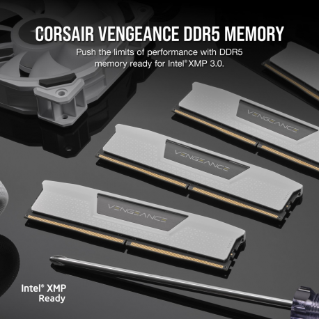 CORSAIR Vengeance - DDR5 - kit - 32 GB + 2 x 16 GB - DIMM 288-pin - 5200 MHz / PC5-41600 - CL40 - 1.25 V - white - 8