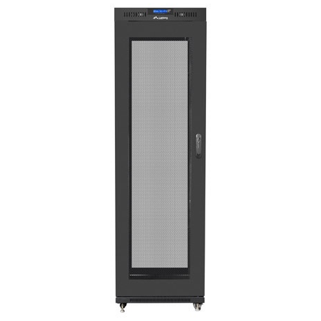Lanberg - Rack cabinet - with 4 cooling fans, display - black, RAL 9004 - 42U - 19" - 4