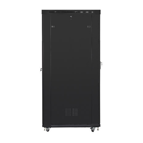 Lanberg - Rack cabinet - with 4 cooling fans, display - black, RAL 9004 - 42U - 19" - 2