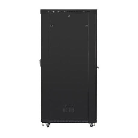 Lanberg - Rack cabinet - with 4 cooling fans, display - black, RAL 9004 - 42U - 19" - 3