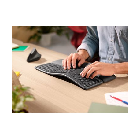 Logitech ERGO K860 Split Keyboard for Business - Keyboard - wireless - Bluetooth LE - German - graphite - 5