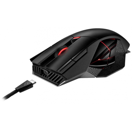 ASUS ROG Spatha X - Mouse - right-handed - optical - 12 buttons - wireless, wired - USB, 2.4 GHz - black - 2