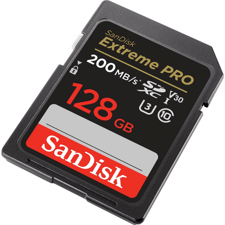 SanDisk Extreme Pro - Flash memory card - 128 GB - Video Class V30 / UHS-I U3 / Class10 - SDXC UHS-I - 2