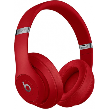 Beats Studio3 Wireless - Headphones with mic - full size - Bluetooth - wireless - active noise cancelling - noise isolating - red - for iPad / iPhone / iPod / TV / Watch - 2