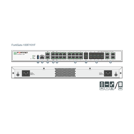 Fortinet FortiGate 100F - Security appliance - 10 GigE - 0