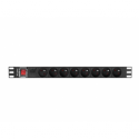 Lanberg - Power distribution unit (rack-mountable) - AC 220-250 V - 4000 Watt - 1-phase - input: DIN 49441 - output connectors: 8 (NF C61-314) - 1U - 19" - 2 m cord - France - black