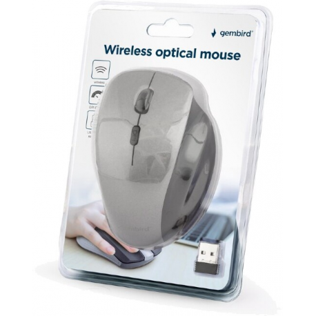 Gembird - Mouse - ergonomic - optical - 6 buttons - wired - USB 2.0 - black - giftbox with transparent window - 2