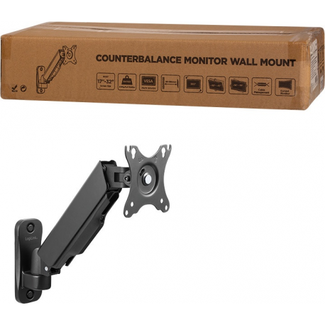 LogiLink - Mounting kit - for flat panel (Gas Spring) - plastic, aluminium, steel - black - screen size: 17"-32" - wall-mountable - 9