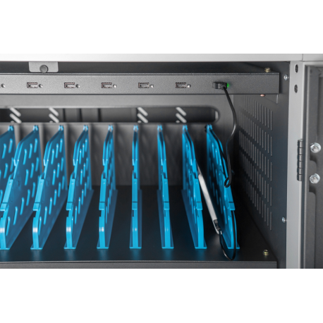 DIGITUS DN-45002 - Cart (charge only) - for 30 tablets  /  notebooks - lockable - steel - black, RAL 9005 - screen size: up to 15.6" - output: 5 V - 8