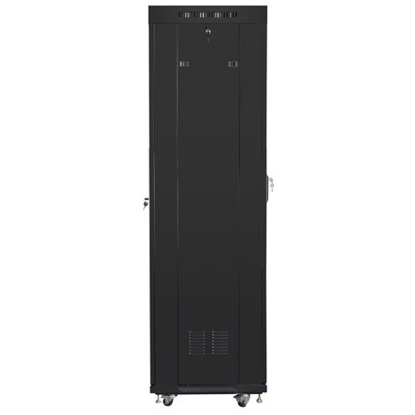 Lanberg - Rack cabinet - with display - black, RAL 9004 - 42U - 19" - 2