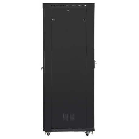 Lanberg - Rack cabinet - with 4 cooling fans, display - black, RAL 9004 - 47U - 19" - 2