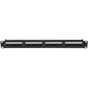 Lanberg PPUA-1024-B - Patch panel - rack mountable - CAT 6a - UTP - RJ-45 X 24 - black, RAL 9004 - 1U - 19"
