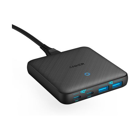 Anker PowerPort Atom III Slim - Power adapter - AC 100-240 V - 65 Watt - output connectors: 4 - Europe - black - 0