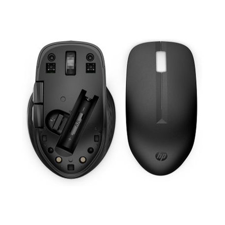 HP 435 - Mouse - ergonomic - 5 buttons - wireless - Bluetooth, 2.4 GHz - Bluetooth USB adapter - jack black - for ProBook 440 G8, 445 G9, 455 G8, 45X G9; ZBook Power G9, Studio G9; ZBook Fury 15 G8 - 2