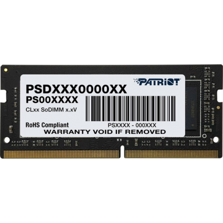 Patriot Signature Line - DDR4 - module - 32 GB - SO-DIMM 260-pin - 3200 MHz  /  PC4-25600 - CL22 - 1.2 V - unbuffered - non-ECC - 5