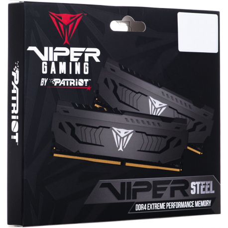 Patriot Extreme Performance Viper Steel - DDR4 - kit - 32 GB: 2 x 16 GB - DIMM 288-pin - 3600 MHz  /  PC4-28800 - CL18 - 1.35 V - unbuffered - non-ECC - black, gunmetal gray - 2