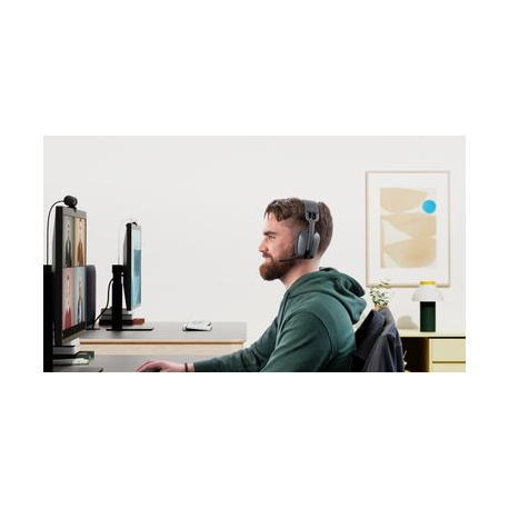 Logitech Zone Vibe Wireless - Headset - full size - Bluetooth - wireless - USB-C via Bluetooth adapter - graphite - Certified for Microsoft Teams - 5