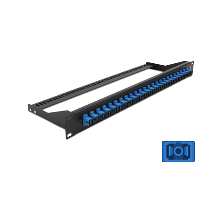 Delock - Patch panel - rack mountable - SC SM X 24 - black, blue - 1U - 19" - 0