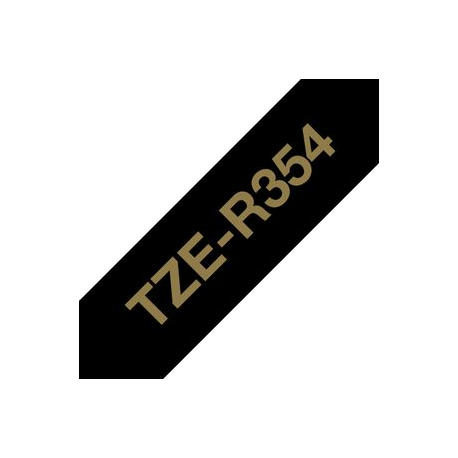 Brother TZe-R354 - Satin - gold on black - Roll (2.4 cm x 4 m) 1 cassette(s) ribbon tape - for Brother PT-D600; P-Touch PT-3600, D800, E550, E800, P750, P900, P950; P-Touch EDGE PT-P750 - 4