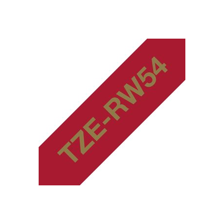 Brother TZe-RW54 - Satin - gold on wine red - Roll (2.4 cm x 4 m) 1 cassette(s) ribbon tape - for Brother PT-D600; P-Touch PT-3600, D600, D800, E550, P750, P900, P950; P-Touch EDGE PT-P750 - 2