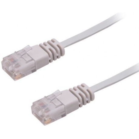 MicroConnect - Network cable - RJ-45 (M) to RJ-45 (M) - 5 m - UTP - CAT 6 - stranded, flat - grey - 0