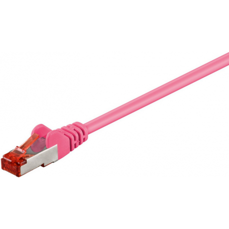MicroConnect - Network cable - RJ-45 (M) to RJ-45 (M) - 10 m - 6 mm - SFTP - CAT 6 - halogen-free, round, stranded - pink - 0