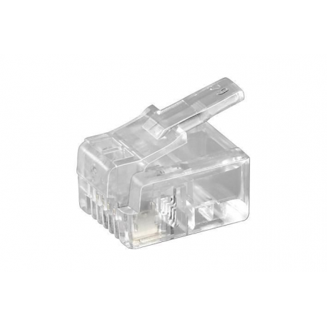MicroConnect - Phone connector - RJ-11 (M) - unshielded - transparent (pack of 10) - 0