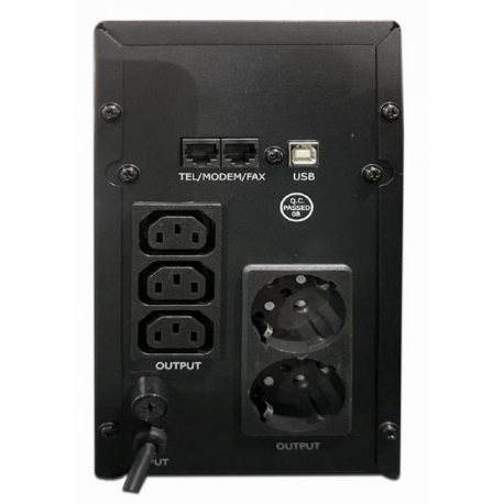 EnerGenie EG-UPS-035 - UPS - LCD display - AC 220 V - 1200 Watt - 2000 VA - 9 Ah - USB, RJ-45 - output connectors: 5 - black - 2
