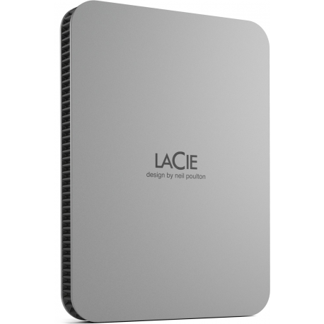LaCie Mobile Drive STLP2000400 - Hard drive - 2 TB - external (portable) - USB 3.2 Gen 1 (USB-C connector) - moon silver - with 3 years Seagate Rescue Data Recovery - 1