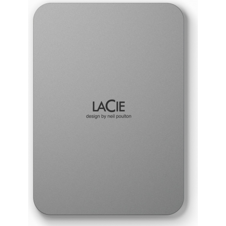 LaCie Mobile Drive STLP2000400 - Hard drive - 2 TB - external (portable) - USB 3.2 Gen 1 (USB-C connector) - moon silver - with 3 years Seagate Rescue Data Recovery - 8