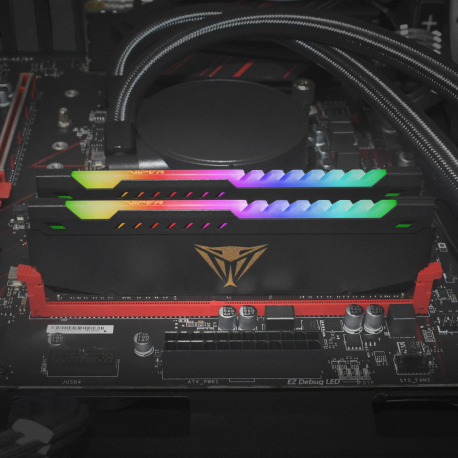 Patriot Viper Steel RGB - DDR4 - kit - 32 GB: 2 x 16 GB - DIMM 288-pin - 3600 MHz / PC4-28800 - CL18 - 1.35 V - unbuffered - non-ECC - black - 9