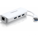 TRENDnet TU3-ETGH3 - Network adapter - USB 3.0 - Gigabit Ethernet + USB 3.0 x 3