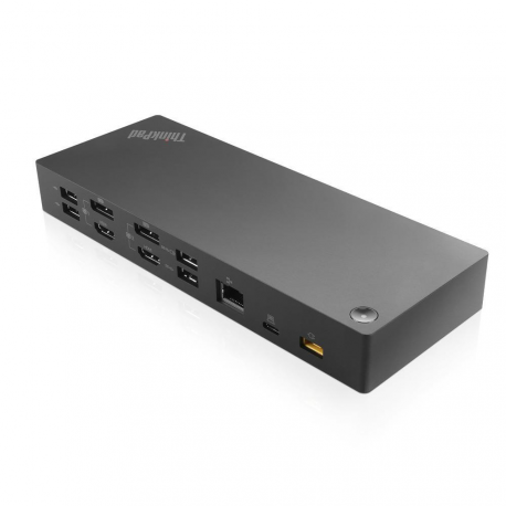 Lenovo ThinkPad Hybrid USB-C with USB-A Dock - Docking station - USB-C - 2 x HDMI, 2 x DP - GigE - 135 Watt - United Kingdom - for Miix 520-12IKB; Tablet 10; ThinkPad E480; E580; L380; L380 Yoga; L470; L480; L580; P51s; P52s; T25; T470; T470p; T470s; T480; T480s; T570; T580; X1 Carbon; X1 Tablet; X1 Yoga; X270; X280; ThinkPad Yoga 370 - 1