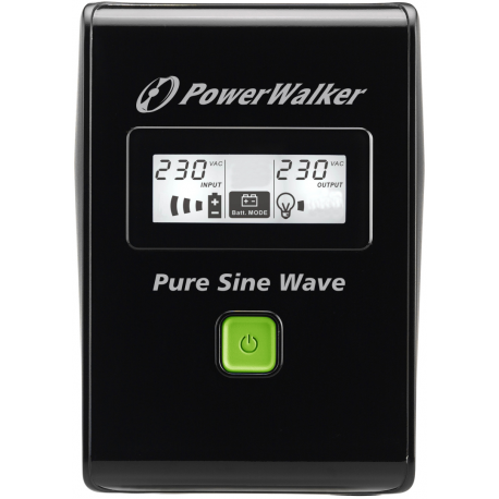 PowerWalker VI 600 SW - UPS - AC 220 / 230 / 240 V - 360 Watt - 600 VA - 7 Ah - USB - output connectors: 3 - black - 1